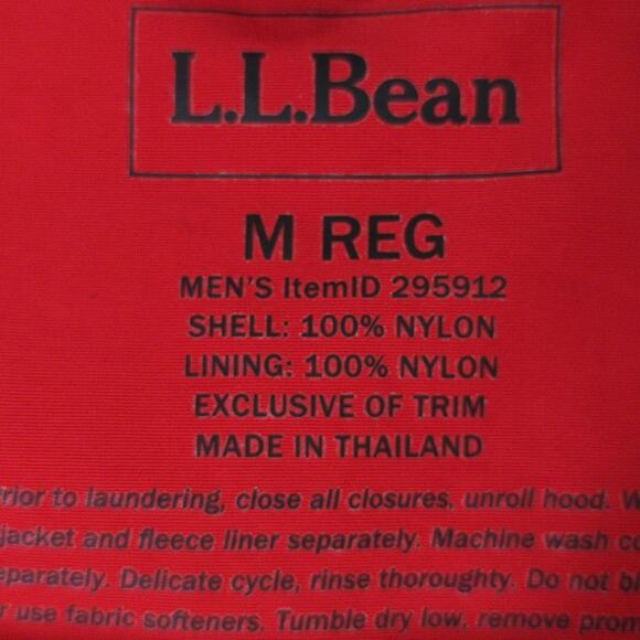 LL Bean‎ Jacket Mens M Red 3 in 1 Zip Out Gray Fleece Hidden Hood All Weather - Picture 4 of 13